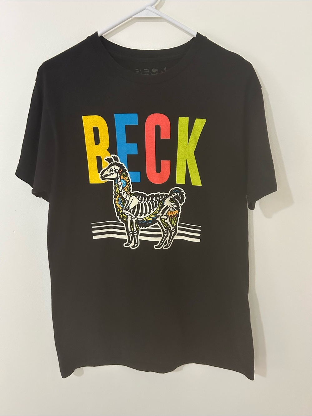 BECK “Llama Skeleton” Licensed Concert T-Shirt Size Medium "Skullpaca"